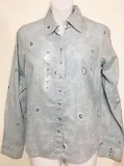 Columbia S Blue Resting Meadow Long-Sleeve Snap-Front Cotton Shirt NEW $50