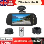 7" Mirror Monitor 4PIN IR Side Rear Reversing Backup Camera For Truck Trailer Rv
