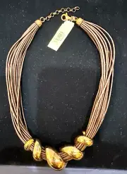 Crislu 18k gold Plated Sterling Silver Choker Necklace 18in, Old New Stock