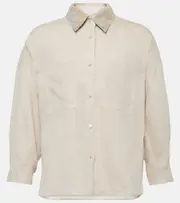 [Brunello Cucinelli] Brunello Cucinelli Embellished linen shirt AU 18 beige