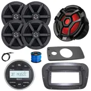 JBL Marine Radio, Spa Bezel, Adapter, ANT, LED Sub, 4x 6.5" 100W Speaker (Black)