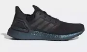 Adidas UltraBoost 20 Triple Black Signal Cyan Running Shoes FV8319 Men's Size 9