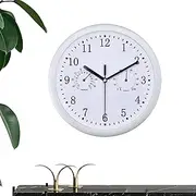 Jubepk Outdoor Wall Clock, Silent Round Decorative Timepiece, Balcony Garden Clock with Hygrometer Thermometer, Weatherproof Design for Bathroom, Deck, Porch, Pool, Patio, Outdoors, Yard