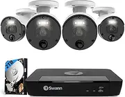 Swann Camera 4K Ultra HD Security System - 8 Channel NVR, 2TB HDD, 4 Bullet Cameras, Night Vision, Smart Alerts, IP66 Weatherproof - Complete Surveillance Solution for Home & Business