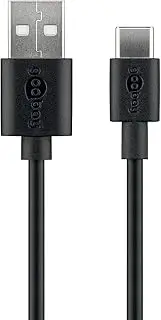 Goobay USB-A to USB-C 2.0 Cable, Black, 0.1 Meter