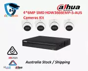 Dahua NEW 4x 6MP SMD 4.0 HDW3666EMP-S-AUS, Wiz Sense, Starlight 4ch NVR KIT