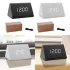 Digital Alarm Clock Wooden Triangle Alarm Clock for Home Bedroom Travel