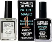 Patent Magic Ultra – Black Patent Leather Scuff Repair & Restore | One-Coat Formula with UltraShine Gloss | For Real & Imitation Patent Shoes, Heels, Accessories | Solvent-Free 15ml by Charles Stewart