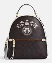 Coach Jordyn Backpack In Signature Canvas With Varsity Motif,Bag