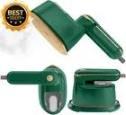 Mini Steam Iron 1100W 2-in-1 Handheld Travel Steamer Fast Heat-Up Green Gift