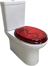 EUSC89 Red Dragon Soft Close Toilet Seat 2 Piece Set, Red