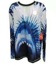 NWT Wonder Nation Shark Boys Polyester Blue Tie Dye Size 2XG (18) Pajama Top