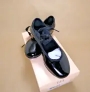 Bloch Tap Shoe Girls Size 10 W Dance Annie Tyette Black Faux Patent Leather