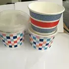 VINTAGE HARD TOFIND SPECIAL DESIGN SOLO COLD FOOD CONTAINERS RED WHITE BLUE WI