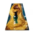 Shiny Live Edge Walnut Epoxy Resin Table Top Custom Order For Bar Counter Top