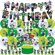 Karg Luigi Mansion Birthday Party Decorations - Banners, Cake Toppers, Cupcake Toppers, 18 Balloons - Brown