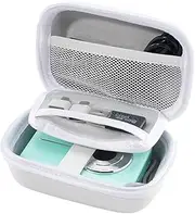 ProCase Carrying Case for Kodak PIXPRO FZ55/FZ53/FZ45/FZ43, Hard Shell CCD Camera Case, Video Vlogging Camera Bag, Cute Digital Camera Compact Travel Protective Storage Case -White