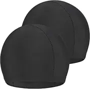 Swimming Caps, Polyester Cloth Swimming Hat, Comfortable Light Swimming Cap, Super Stretch/No Pull Hair/Non-Slip Swimming Hat Suitable for Kids, Women, Men Swimming