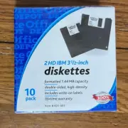 Office Depot Discs 2 HD IBM 3 1/2 inch Diskettes 1.44 MB 10 Pack Sealed New