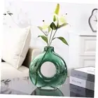 Glass Vase, Donut Vase, Green Glass Vase, Flower Vase, Decorative Vase, Modern