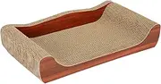 Leefasy Cat Scratchers Cardboard Cat Scratch Bed Furniture Protector Cat Sofa Extra Large Grinding Claw Lounge Couch for Indoor Cats Kittens Resting, Brown 50cmx27cmx9cm