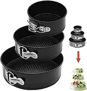 Springform Cake Pan Set of 3 (4,7,9 Inch) - Round Nonstick Baking Pans Spring Form for Cheesecake, Cake Pan/Springform Cake Tin/Cheesecake Pan Set with Removable Bottom