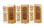 Band-Aid OUR TONE BR45 Bandages Flexible Fabric Assorted 30ct ( 3 boxes )