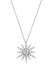Bloomingdale's Fine Collection Diamond Starburst Pendant Necklace in 14K White Gold, 1.5 ct. t. w.