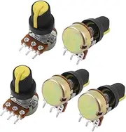 Aexit 5Pcs (Potentiometer) B500K 500K Ohm 3 Terminals Rotary Audio Single Linear (28ry15qf239) Potentiometer Pot