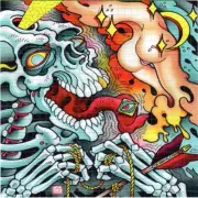 Sexy Skull Tongue Lick BLOTTER ART perforated tabs psychedelic art