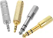 Audio Adapter Connector Set 4pcs Metal Jack Converter 6.5mm to 3.5mm for Microphone Connections