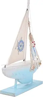 HOOTNEE Sailboat Model Ornament Handmade Wooden Boat Decor for Home Decor Office Party Supplies