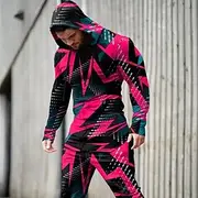 Men's Graphic Geometric 2pcs 3D Sweatshirt Sets Tracksuit Hoodies Long Sleeve Long pants Hooded Streetwear Sportswear Basic Sports Outdoor Casual Sports Print