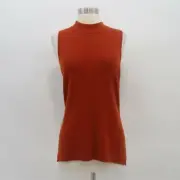 rag & bone Pullover Shell Top Wool L Large NWT Knit Sleeveless Mock Rust Orange