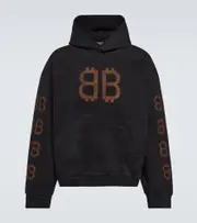 [Balenciaga] Balenciaga Crypto cotton jersey hoodie AU 93 black