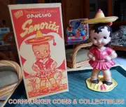 VINTAGE 1940'S DANCING SENORITA WIND-UP ~ BOXED ~ NEW OLD STOCK (NOS)