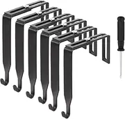 6pcs Adjustable Cubicle Hooks Metal Cubicle Hangers Black Universal Partition Hanger with Cross Screwdriver Over The Door Mirror Hooks Fit 1.35 to 3.5 In Thick Wall Panels Office Whiteboard