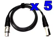 From OZ Quality 5PC 1MT DMX Lead 512 Lighting Wire Cable Laser Lighting Silv +FP