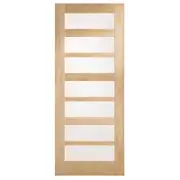 Corinthian Moda Translucent Glass White Oak Internal Door AMODG11 - 920mm x 2040mm x 35mm