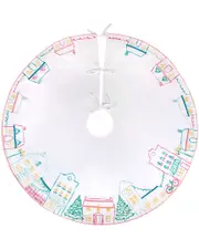 HGTV 52in Village Scene Velvet Tree Skirt