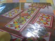 Jacobs Star Table Runner, Placemats & Trivet Locker Hooking Quilt Mates Kit