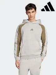 adidas Grey Seasonal Essentials Colourblock Hoodie (E35845) | $104