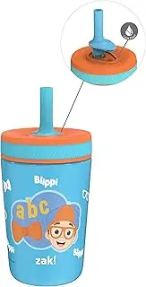 Zak Designs Blippi Kelso Toddler Cups for Travel or at Home, 12oz Vacuum Insulated Stainless Steel Sippy Cup with Leak-Proof Design is Perfect for Kids (Blippi)