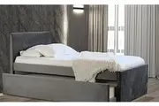 Istyle Selina King Single Trundle Storage Bed Frame Velvet Grey