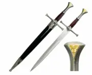 The Sword of Lord King Isildur Ring & Scabbard 14" Long Knife Dagger Medieval