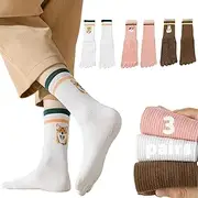 [Sunolkie] Non-Slip Yoga Socks for Women - 3 Pairs Non-Slip Toe Socks for Yoga, Pilates, Ballet, Dance, Fitness, Barfootball, Gymnastics, Multicolor, One Size, multicoloured, One size