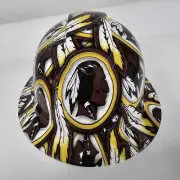 full brim hard hat custom hydro dipped IN OLD SCHOOL WASHINGTON REDSKINS RETRO
