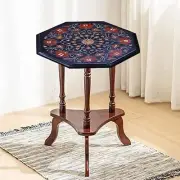 Black Marble Inlay Side Table Top / Indian Handmade Table Top / Coffee & End Top