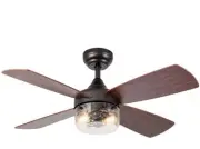 42" Arabelle Remote Control Antique Bronze Farmhouse 2-light Ceiling Fan