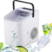 YMTHou Ice Maker Countertop, Portable Ice Machine with Basket and Scoop,22 Lbs/24h,9 Ice Cubes Ready in 7 Mins, Self Cleaning Ice Makers,for Home, Kitchen,Camping,Rv